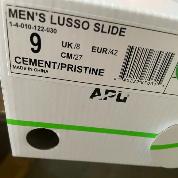 BNWT,‎ APL LUSSO SLIDES, Cement/Pristine, Men’s 9/Women’s 10.5, Leather - Picture 3 of 3